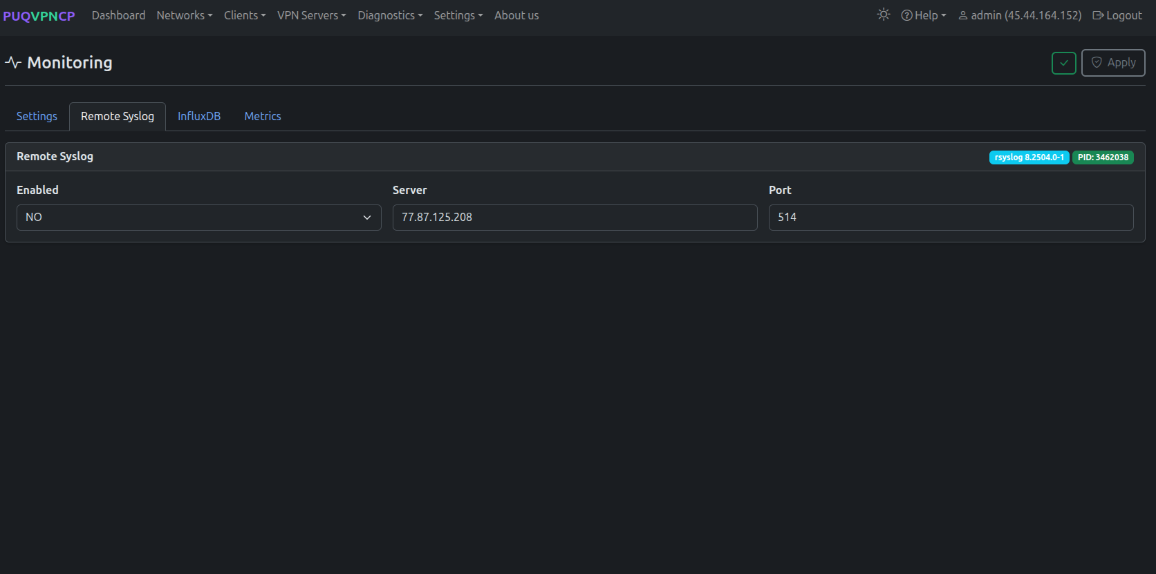 Remote syslog