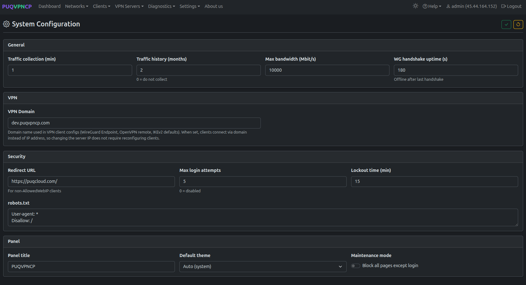 System configuration
