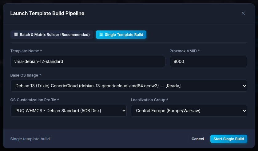 Launch Single Build