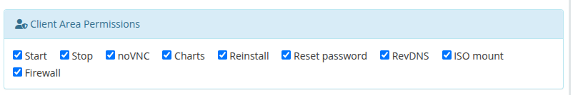 Client Area Permissions