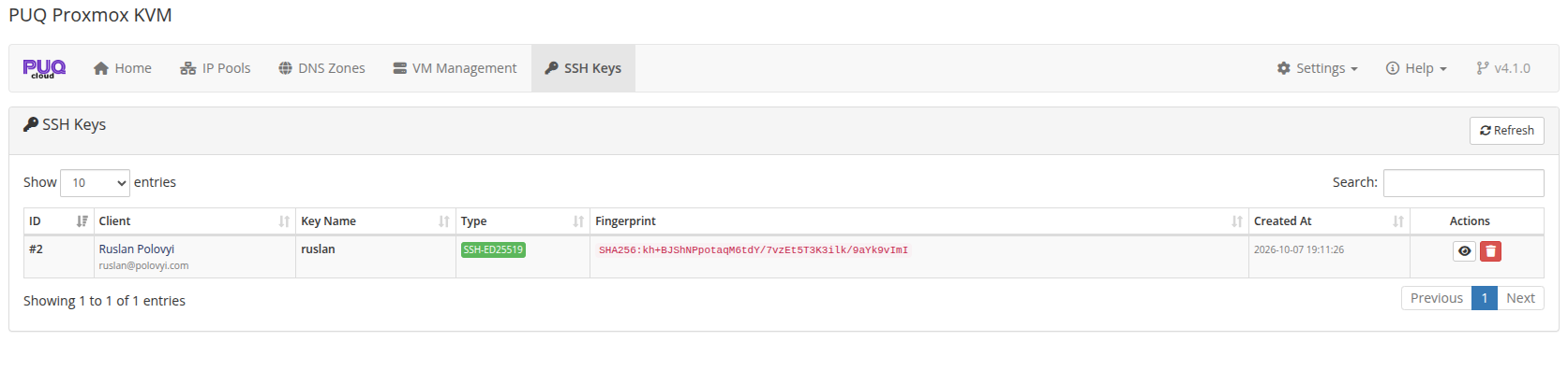 Addon SSH Keys Management