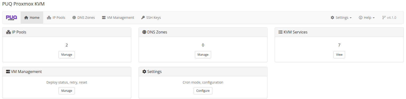 Addon dashboard