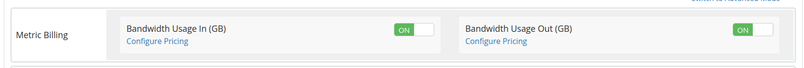 Metric billing toggle
